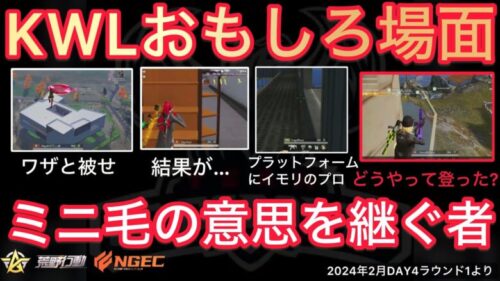 【荒野行動】ワザと初手被りをした結果・・。プロが最終日にイモリ。おもしろ場面６選！２月KWL２０２４DAY４ラウンド３【超無課金/αD/KWL/むかたん】Knives Out