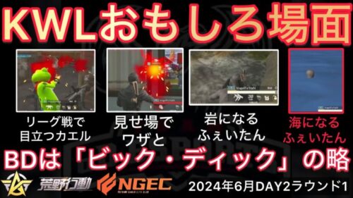 【荒野行動】BDの名前はまさかの「ビック・ディック」？！作戦名「ふぇいたん」おもしろ場面１６選！６月KWL２０２４DAY２ラウンド１【超無課金/αD/KWL/むかたん】Knives Out