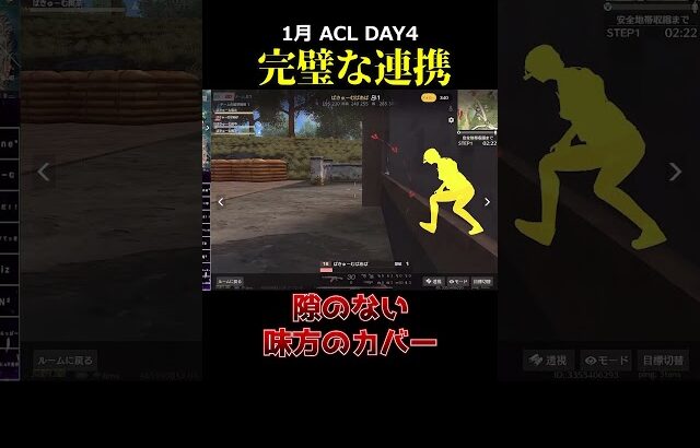 隙のない味方のカバー！完璧な連携、、#荒野行動 #リーグ戦 #スクワッド #acl #タオルマン