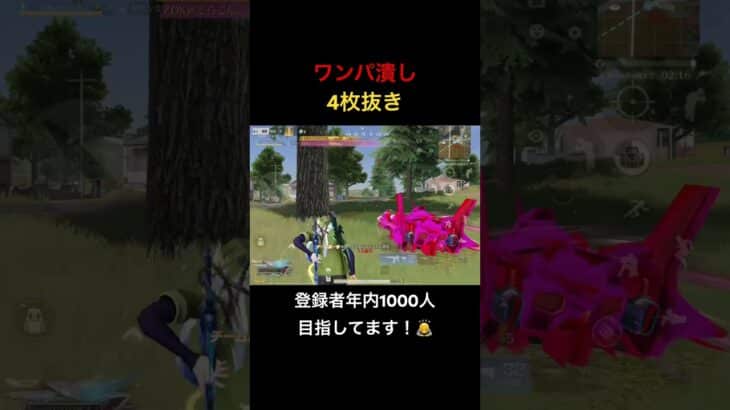 【荒野行動】ワンパ潰し4枚抜き！登録は義務（？）です！笑 #荒野行動 #キル集 #shorts